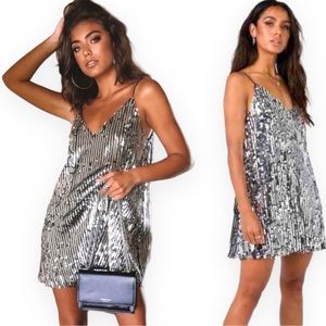 Princess Polly Sequins Night Fever Slip Dress Size 4